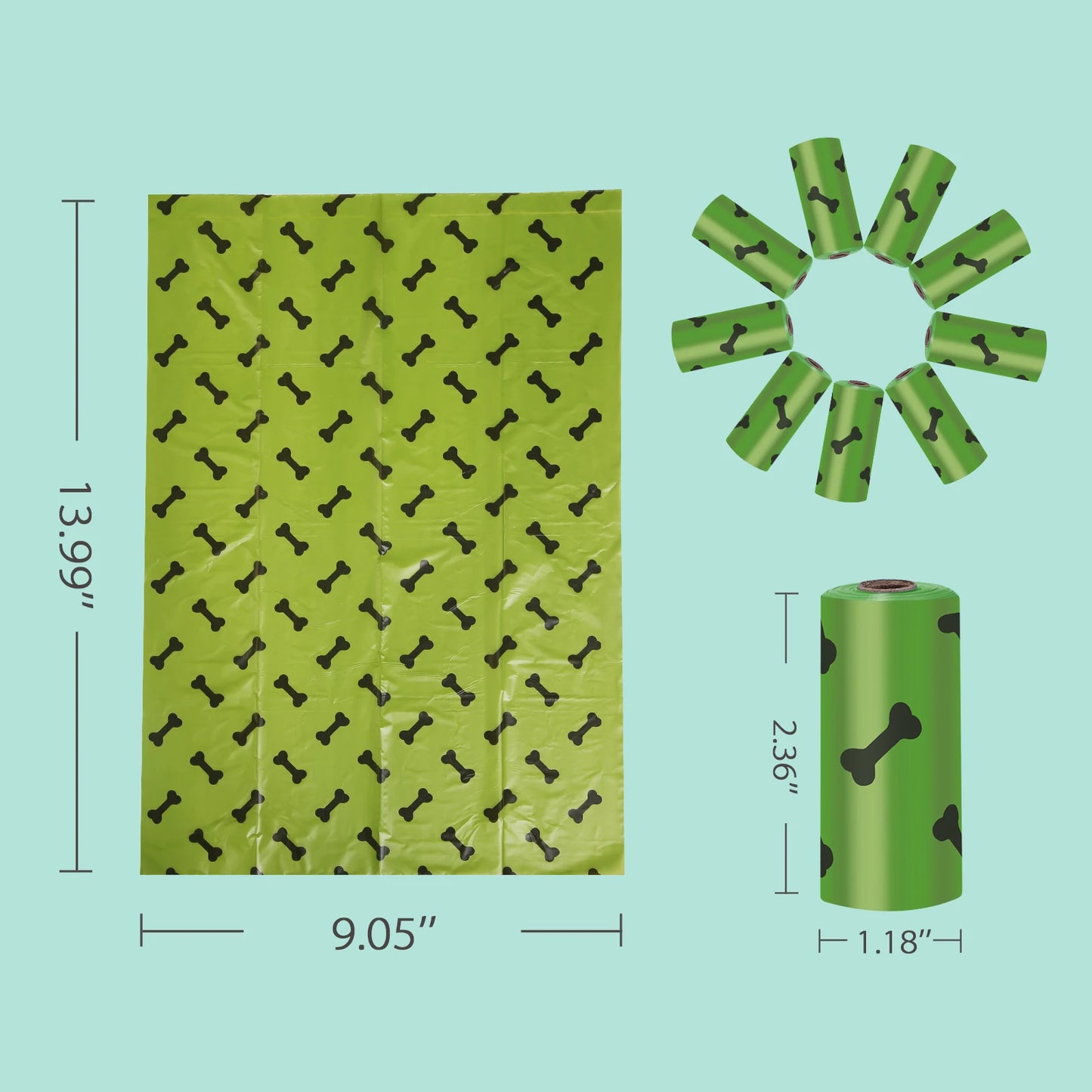 Economic Kit 270 units of Dog Poop Bags – Biodegradable, Large and Leak-proof